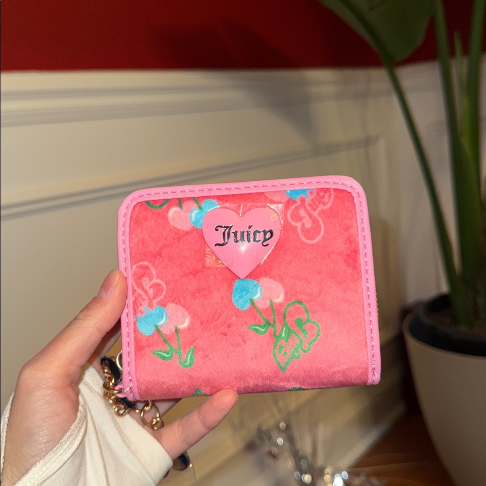 Juicy Couture Pink and Green Floral Wallet